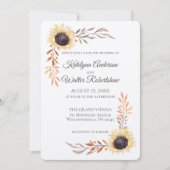 Sonnenblumenrahmen Späte Sommer Blumenhochzeit Einladung (Vorderseite)