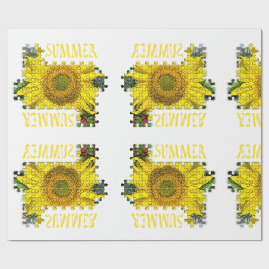 Sonnenblumenrätselbild Geschenkpapier (Flach)