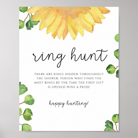 Sonnenblumenring-Jagd Brautparty-Poster Poster (Vorne)