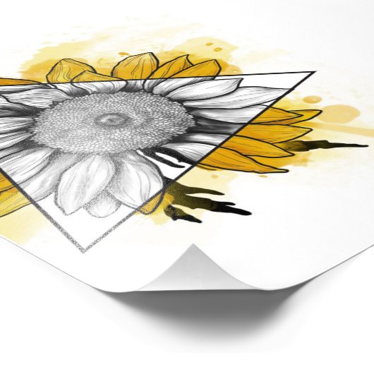 Sonnenblumenrismus - Einzigartiges Geburtstagsgesc Fotodruck (Ecke)