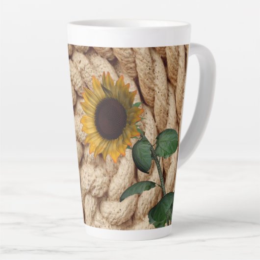 Sonnenblumenrose Latte Tasse (Rechte Ecke)
