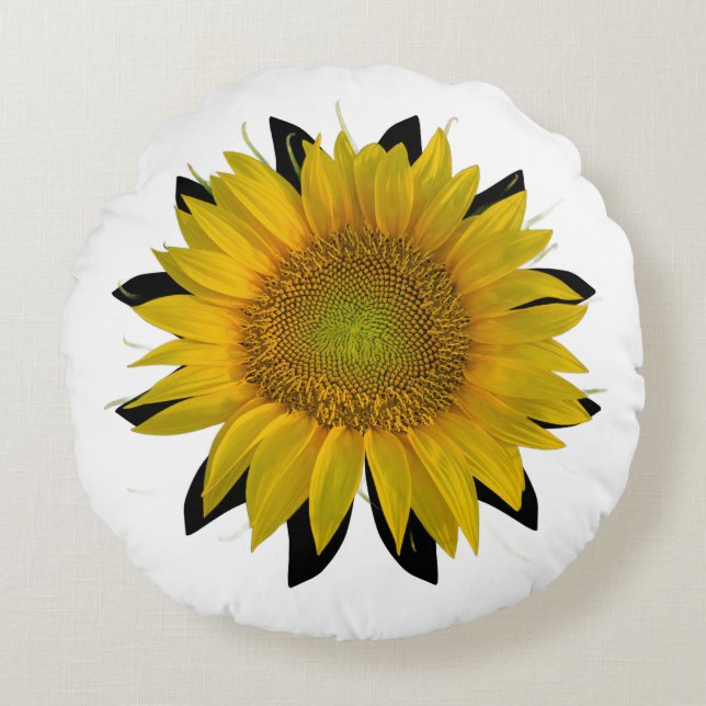 Sonnenblumenrundkissen Rundes Kissen (Vorderseite)