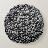 Sonnenblumensaat Rundes Kissen (Vorderseite)