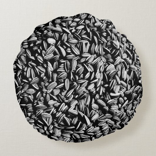 Sonnenblumensaat Rundes Kissen (Rückseite)