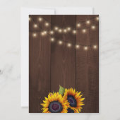 Sonnenblumensaite beleuchtet Herbsthaus-Erwärmung  Einladung (Rückseite)