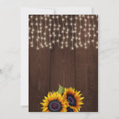 Sonnenblumensaite beleuchtet Herbsthaus-Erwärmung  Einladung (Rückseite)