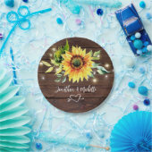 Sonnenblumensaite strahlt rustikales Dunkelholz Ho Pappteller (Party)