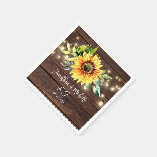 Sonnenblumensaite strahlt rustikales Dunkelholz Ho Serviette (Ecke)