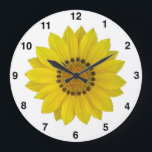 Sonnenblumensäulenuhr Große Wanduhr<br><div class="desc">Die perfekte Wanduhr für die Wildblume Liebhaber in Ihrem Leben,  oder YOU! Dieses fröhliche Design wird jede Küche oder jedes Hobby-Zimmer aufheitern. Original Foto-Design von TrailsideDesigns.</div>
