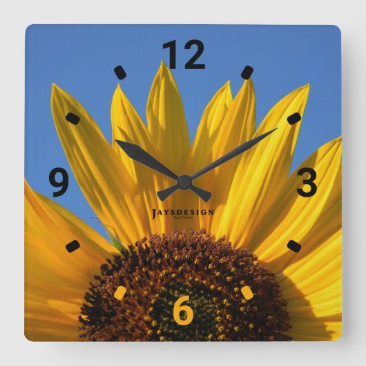 Sonnenblumensäulenuhr Quadratische Wanduhr (Vorderseite)