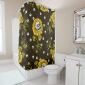Sonnenblumenschädel: Einzigartiges, nahtloses Must Duschvorhang (Beispiel)
