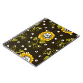 Sonnenblumenschädel: Einzigartiges, nahtloses Must Notizblock (Linke Seite)