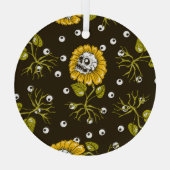 Sonnenblumenschädel: Einzigartiges, nahtloses Must Ornament Aus Glas (Rückseite)
