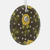 Sonnenblumenschädel: Einzigartiges, nahtloses Must Ornament Aus Glas (Vorderseite Rechts)