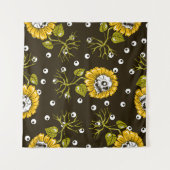 Sonnenblumenschädel: Einzigartiges, nahtloses Must Wandteppich (Vorderseite (Horizontal))