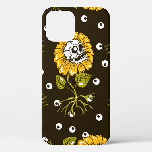Sonnenblumenschädel nahtlos Muster Case-Mate iPhone Hülle (Rückseite)