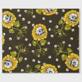 Sonnenblumenschädel nahtlos Muster Geschenkpapier (Flach)