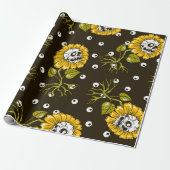 Sonnenblumenschädel nahtlos Muster Geschenkpapier (Ungerollt)
