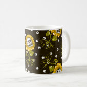 Sonnenblumenschädel nahtlos Muster Kaffeetasse (VorderseiteRechts)
