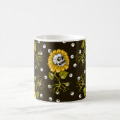 Sonnenblumenschädel nahtlos Muster Kaffeetasse (Mittel)