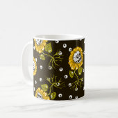 Sonnenblumenschädel nahtlos Muster Kaffeetasse (Vorderseite Links)