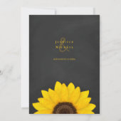 Sonnenblumenschalkboard rustikale Blumenhochzeit Einladung (Rückseite)