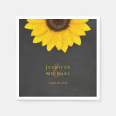 Sonnenblumenschalkpappe rustikale Blumenserviette Serviette (Vorderseite)