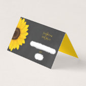 Sonnenblumenschalkpappe rustikale Hochzeit (Vorderseite)