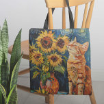 Sonnenblumenschaum Tasche<br><div class="desc">Sonnenblumen Catnip Dreams Tote Bag - Eine spielerische Drehung auf Van Gogh's berühmten Sonnenblumengemälden. Stellen Sie sich eine neugierige Katze vor, die sich inmitten lebendiger Sonnenblumen versteckt und glücklicherweise die Blüten schnüffelt. Diese charmante Tasche verbindet klassische Kunst mit modernem Launen und erweckt die Freude einer Katze, die von der Schönheit...</div>