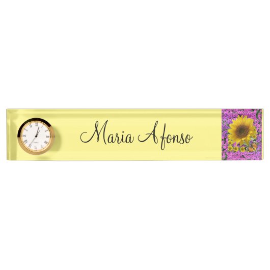 Sonnenblumenschild Namensplakette (Vorderseite)