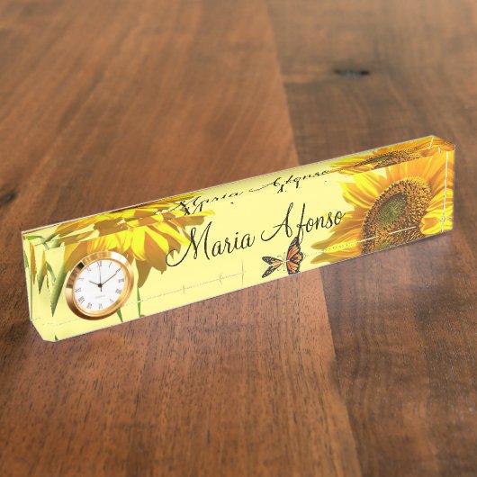 Sonnenblumenschild Namensplakette (Seite)