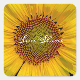 SONNENBLUMENSCHIRM FOTO SQUARE STICKER