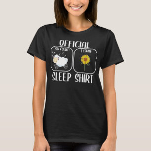 Sonnenblumenschlaf-Shirt, das Schafe zählt T-Shirt