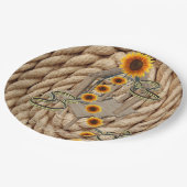 Sonnenblumenschlangen Papier Teller (Schrägansicht)