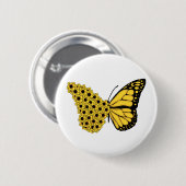 Sonnenblumenschmetterling Vintage Frauenmonarchin Button (Vorne & Hinten)
