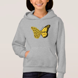 Sonnenblumenschmetterling Vintage Frauenmonarchin Hoodie
