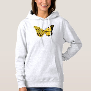 Sonnenblumenschmetterling Vintage Frauenmonarchin Hoodie