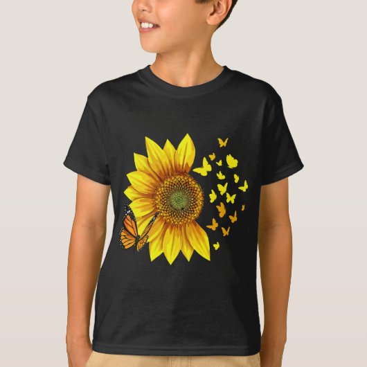 Sonnenblumenschmetterlinge T-Shirt (Vorderseite)