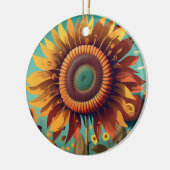 Sonnenblumenschmuck, Herbst Retro Sonnenblumenschm Keramik Ornament (Links)