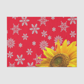 Sonnenblumenschneeflocke Rotes Gewebepapier Seidenpapier