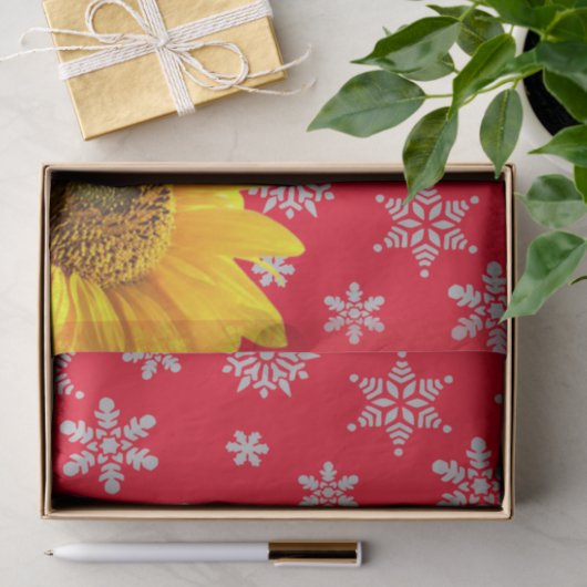 Sonnenblumenschneeflocke Rotes Gewebepapier Seidenpapier (Geschenk)
