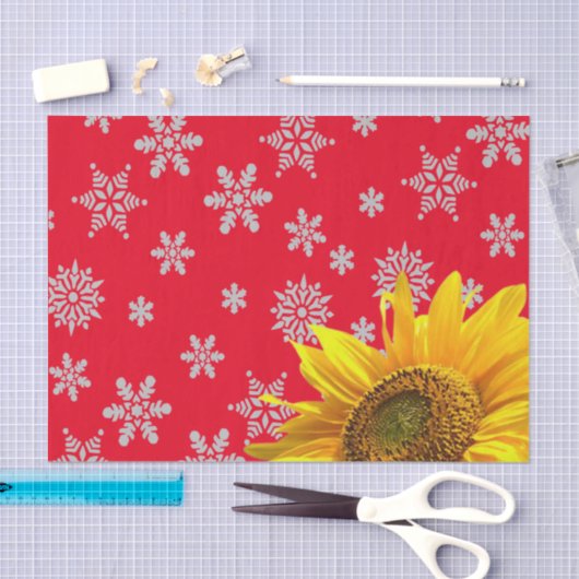 Sonnenblumenschneeflocke Rotes Gewebepapier Seidenpapier (Handwerk)