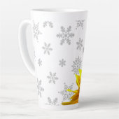 Sonnenblumenschneeflocken Latte Tasse (Linke Ecke)