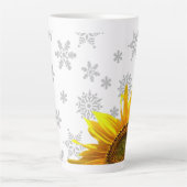 Sonnenblumenschneeflocken Latte Tasse (Vorderseite)