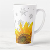 Sonnenblumenschneeflocken Latte Tasse (Rechts)