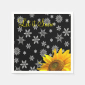 Sonnenblumenschneeflocken Papier Napkins Serviette (Vorderseite)