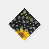 Sonnenblumenschneeflocken Papier Napkins Serviette (Ecke)