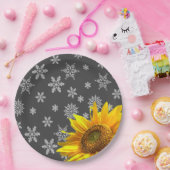 Sonnenblumenschneeflocken Papier Teller (Party)