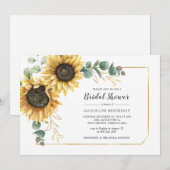 Sonnenblumenschrift Eukalyptus Floral Brautparty Einladung (Vorne/Hinten)