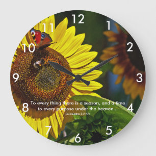 Sonnenblumenschrift Große Wanduhr